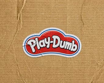 Play-Dumb logo sticker Kiss-Cut Sticker | vinyl decal, red white blue