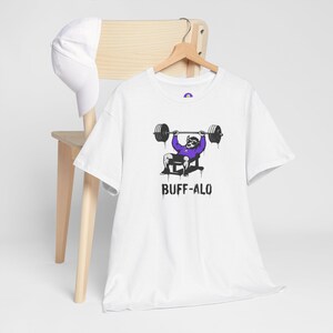 Rancid Buffalo Mascot Weightlifting Tee | 'BUFF-ALO' Gym Shirt image 7