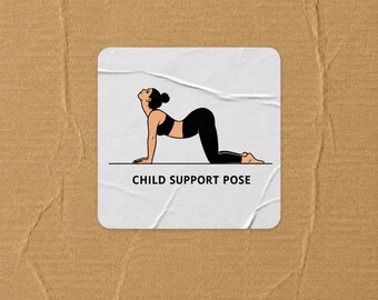 Child Support Pose Sticker | Yoga Pun Kiss-Cut Sticker