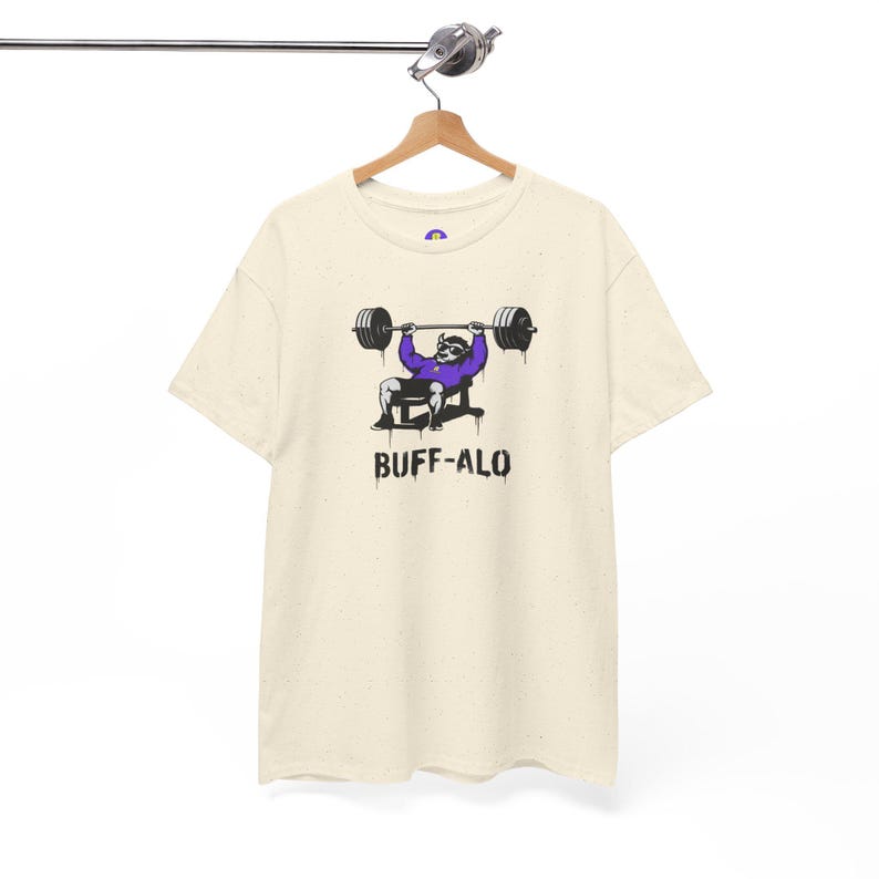 Rancid Buffalo Mascot Weightlifting Tee | 'BUFF-ALO' Gym Shirt image 6