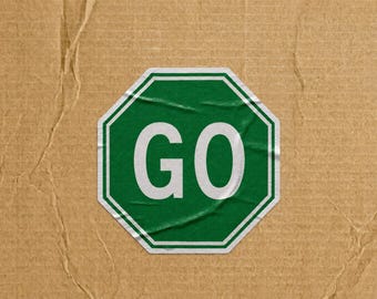 Green Octagon GO Sticker | Kiss-Cut Laptop Decal