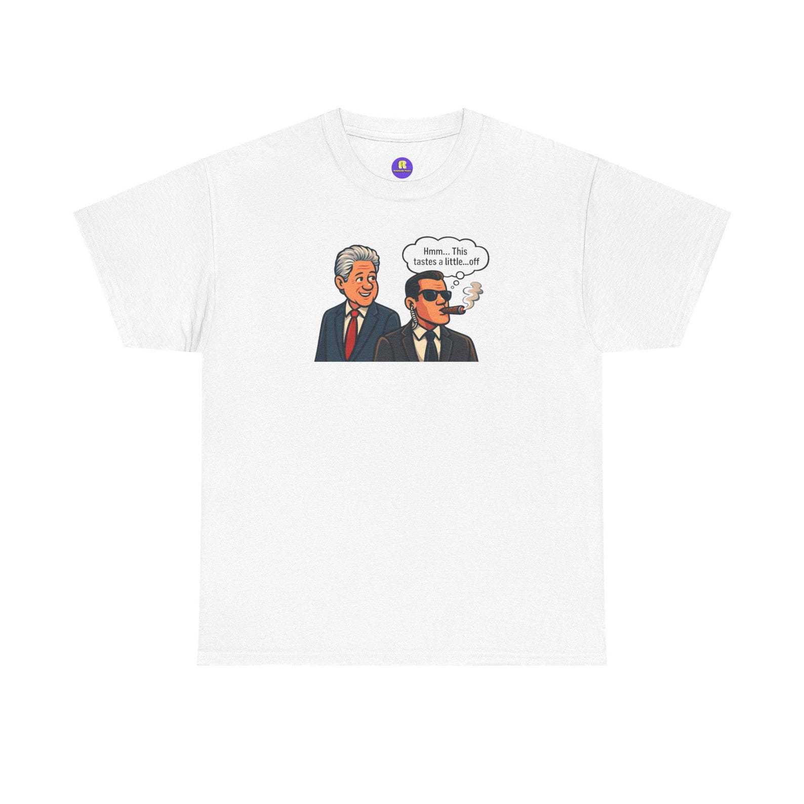 Bill Clinton and Bodyguard Cigar Illustration T-shirt | Funny Political ...