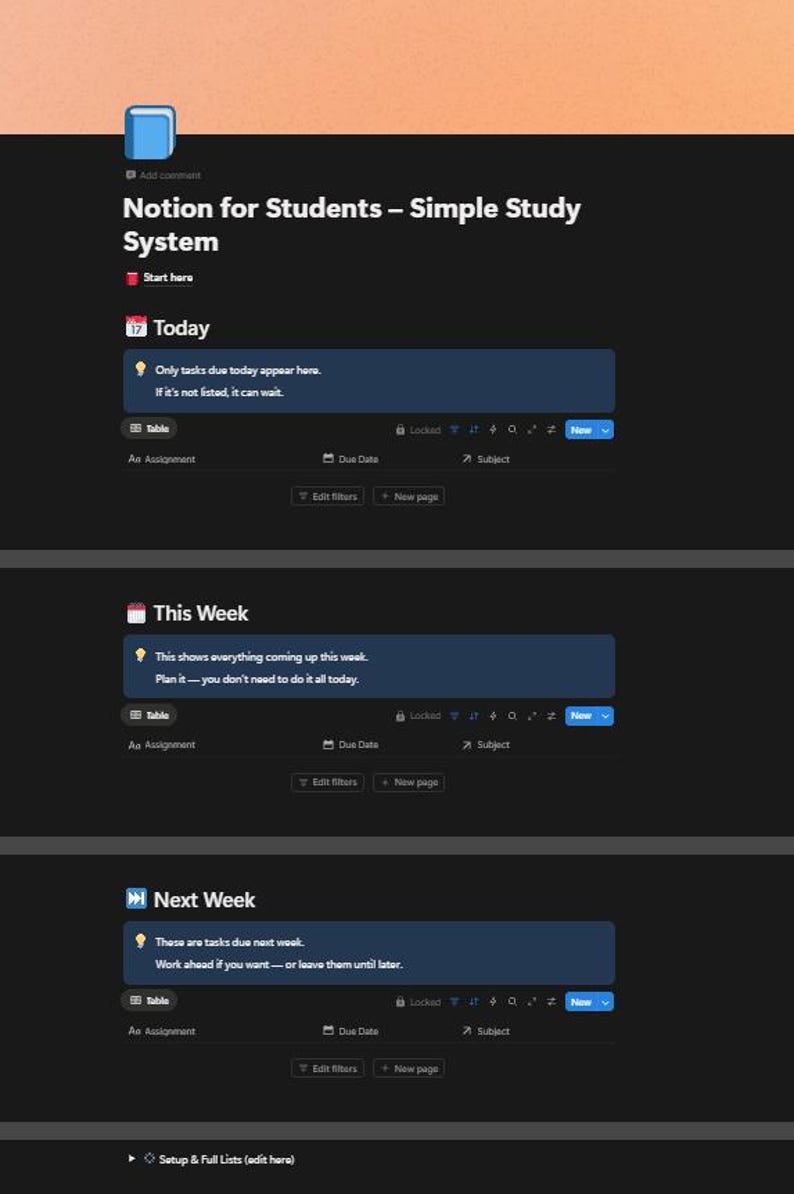 Task For Next Week Simple Study System – A Simple Digital Planning Template to Organise ...