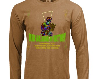 T-shirt Walking In Victory à manches longues et couleurs confortables pour homme