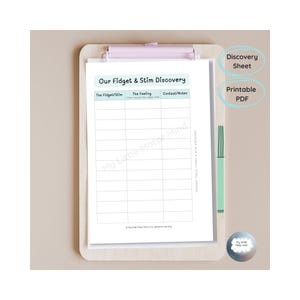 Fidget & Stim-Tracker | Neuroaffirming Sensory Eingang Arbeitsblatt | Autismus ADHD Erkennungs-Tool | Calm Regulation Log | Digitaler Download PDF