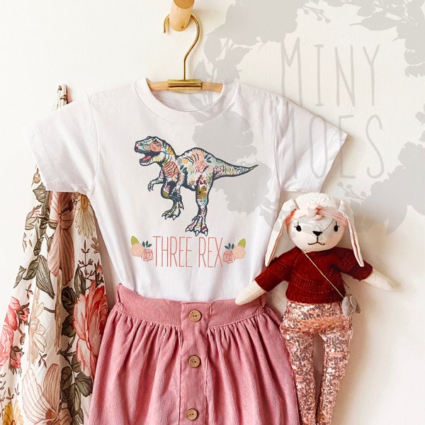 Three Rex Tshirt | Dinosaur Shirt | 3rd Birthday Shirt