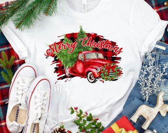 Merry Christmas | Vintage Truck T-Shirt |Christmas Truck