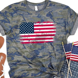 Camo Flag Shirts | Patriotic Shirt | 4th of July Shirt. | Flag Shirt