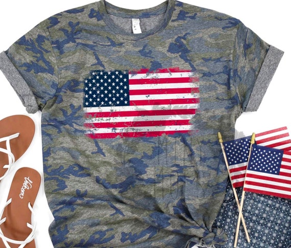 Camo Flag Shirts Patriotic Shirt 4th of 