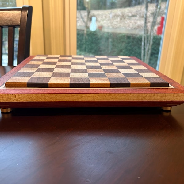 Personalized Wooden Chess Board– Custom Heirloom Gift for Chess Lover – Walnut & Maple Luxury Set.