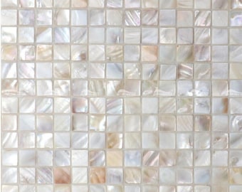 Azulejo quadrado sereno em madrepérola para revestimento de paredes de banheiros, cozinhas e chuveiros.