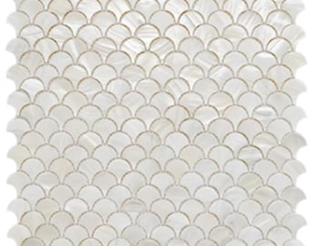 Piastrelle in madreperla bianca con effetto smerlato per piastrelle da parete per bagno, cucina e doccia