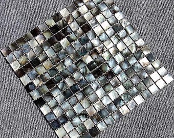Black Square Mother of Pearl Backsplash Tile for Bathroom Kitchen and Shower Wall Tile