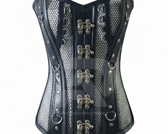 Cyberpunk Gothic Overbust z okuciami D-Ring i biustem Swing Link