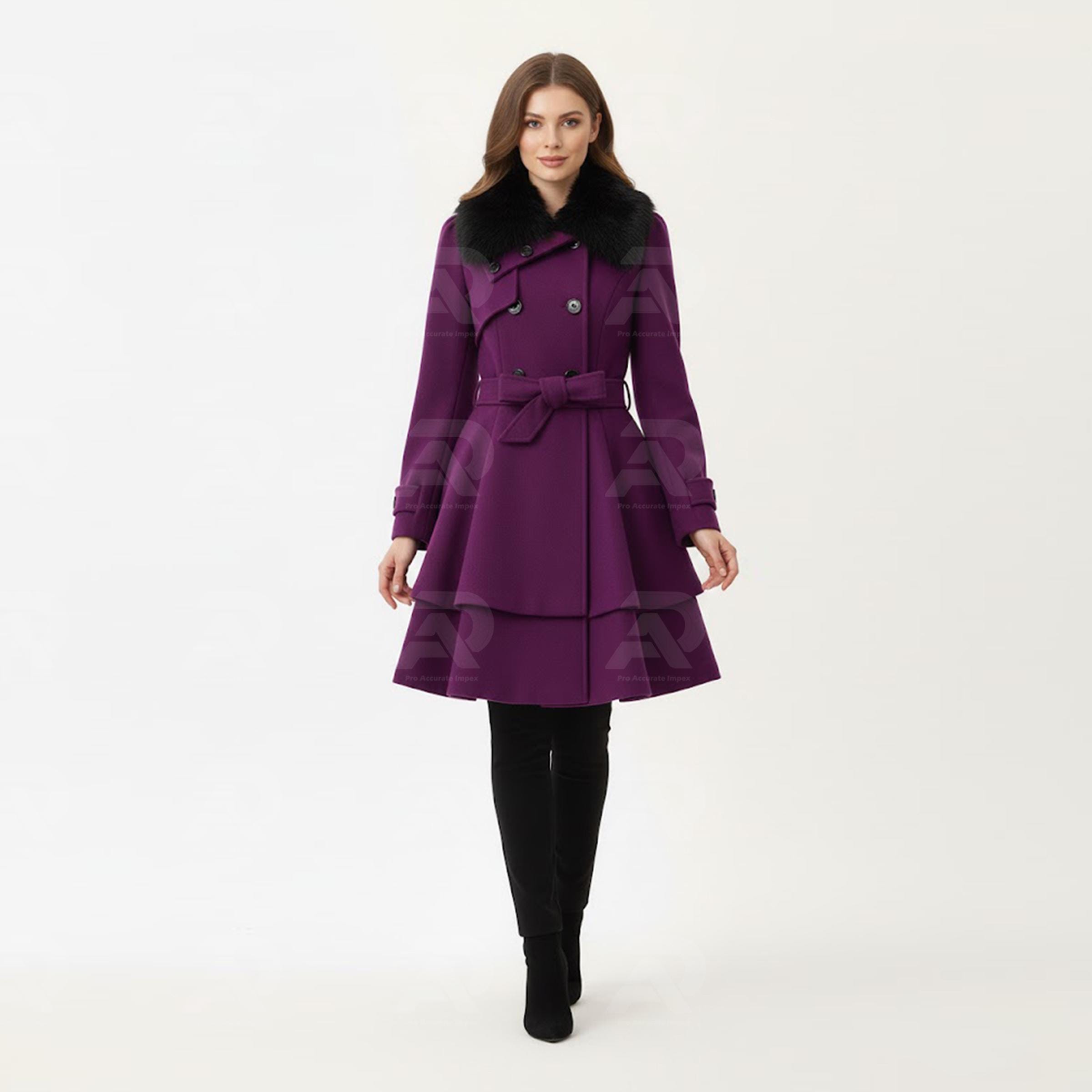 Vintage Purple Coat With Fur Collar - Etsy display picture 1