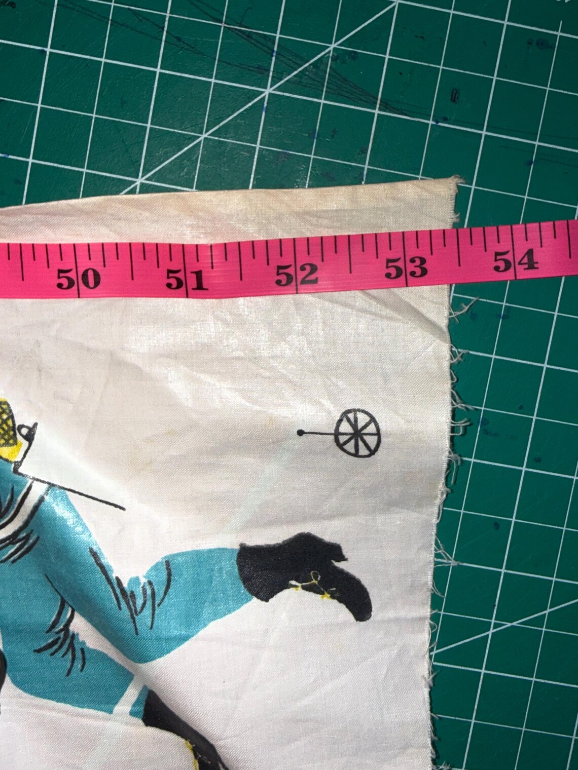 Vintage 1950s Mother Goose Nursery Vinyl Tablecloth - 21