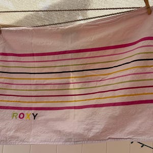 Vintage Y2K Roxy Surf Embroidered Logo Striped Pillow Sham Cover