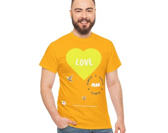 Limited Ed. - Love, Magical Affirmation Tee (V2) | Spiritual Tool for Integrating Love, Unity & Wellbeing, (100%) Cotton, Unisex (NSD)