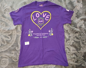 WS - Love, Magical Affirmation Tee | Spiritual Tool for Integrating Love, Unity & Wellbeing, (100%) Cotton, Unisex (With Sleeves Design)