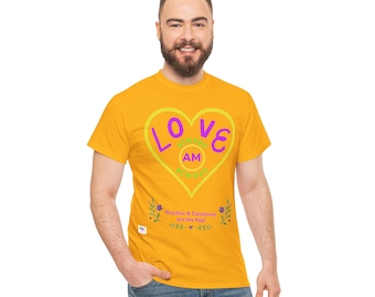 Limited Ed - Love, Magical Affirmation Tee | Spiritual Tool for Integrating Love, Unity & Wellbeing, (100%) Cotton, Unisex (NSD)