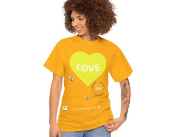 Limited Ed. - Love, Magical Affirmation Tee | Spiritual Tool for Integrating Love, Unity & Wellbeing, (100%) Cotton, Unisex (NSD)