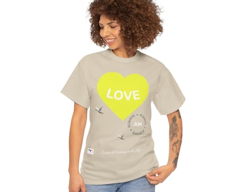 Limited Ed. - Love, Magical Affirmation Tee | Spiritual Tool for Integrating Love, Unity & Wellbeing, (100%) Cotton, Unisex (NSD)