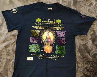 WS - Grounding, Rejuvenation Tee | Spiritual Tool for Integrating Love, Unity & Wellbeing, (100%) Cotton, Unisex (With Sleeves Design)
