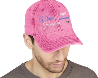 LHA 2.6 - Heaven, Vintage Embroidered Cap - Small Hearts Detail, One Size, Unisex (Front Design)