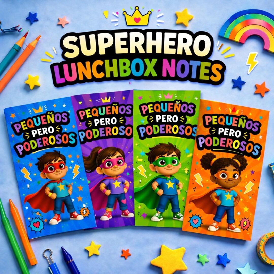Superhero Lunchbox Notes Printable, Positive Notes for Kids ...