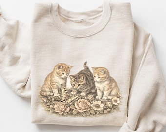Sudadera vintage de ardilla, camiseta retro de ardilla de jardín, camiseta de animal adorable, sudadera de cuello redondo con estampado de naturaleza, regalo para amantes de los animales