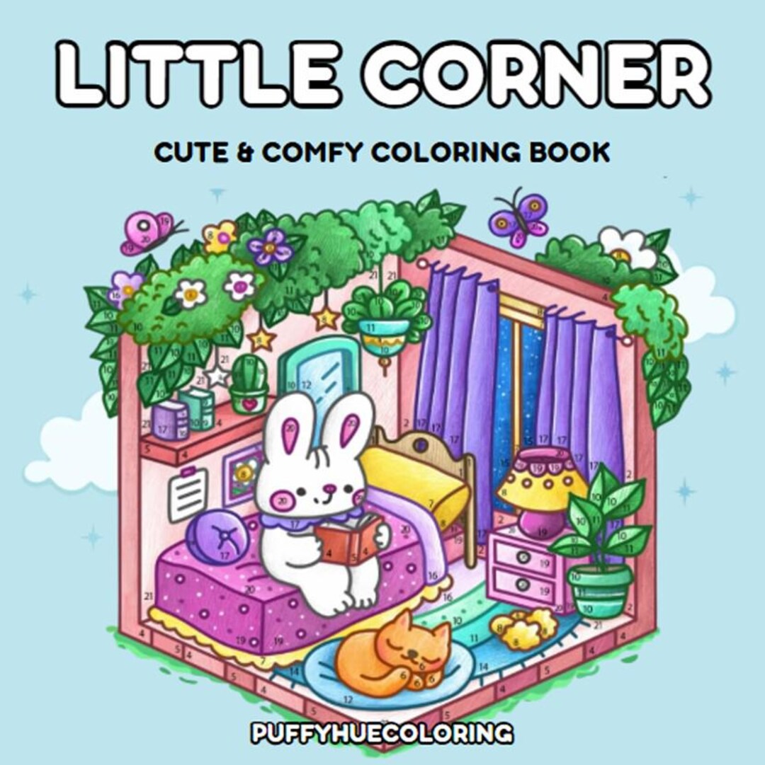 Little Corner PDF Coloring Book | Cute and Comfy| Printable Coloring ...