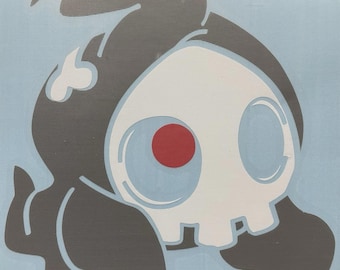 6" Dusty Skull Poke Vinyl Decal