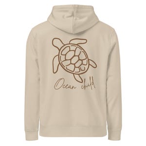 Ocean Child Hoodie Damen  | Oversized Hoodie mit Rückenprint | Beige Kapuzenpullover | Coastal Style | Strand & Urlaub Outfit