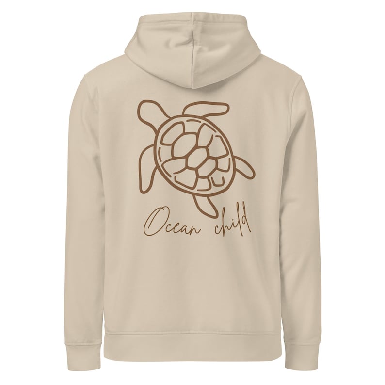 Ocean Child Hoodie Damen  | Oversized Hoodie mit Rückenprint | Beige Kapuzenpullover | Coastal Style | Strand & Urlaub Outfit