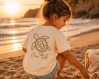 Ocean Child Toddler Tee | Minimalist Sea Turtle Beach Shirt