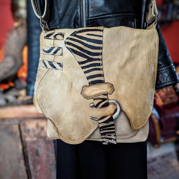 Leather bag. Rustic Leather Purse tan . Crossbody or shoulder. One of a kind.