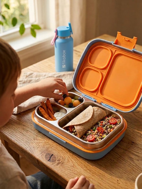 Edelstahl Kinder Lunchbox | Auslaufsichere Bento Box, BPA-frei, leicht zu öffnender Kleinkindbehälter
