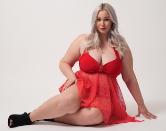 Red Halter Top Lounge Wear Valentine Outfit Set of Top and Shorts