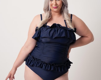 Ruffled Bodysuit Dance Leotard Swimwear