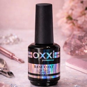 Base de uñas OXXI 15 ml – Base de gel UV/LED de larga duración para uñas.