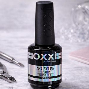 OXXI No-Wipe Top Coat 15ml – High Shine Gel Top, No Cleanse UV/LED Finish