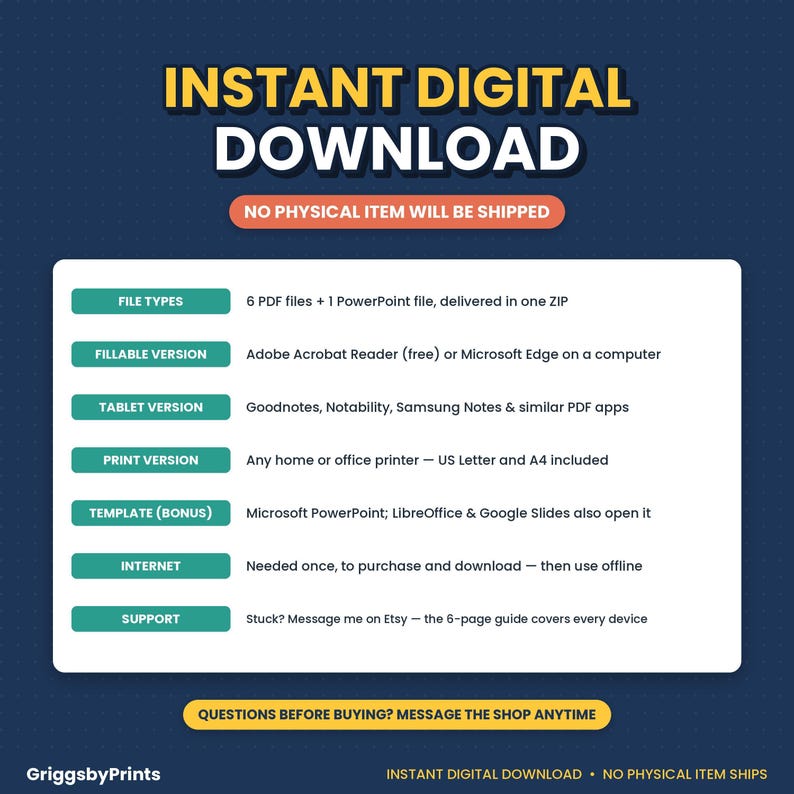 Instant Digital Download