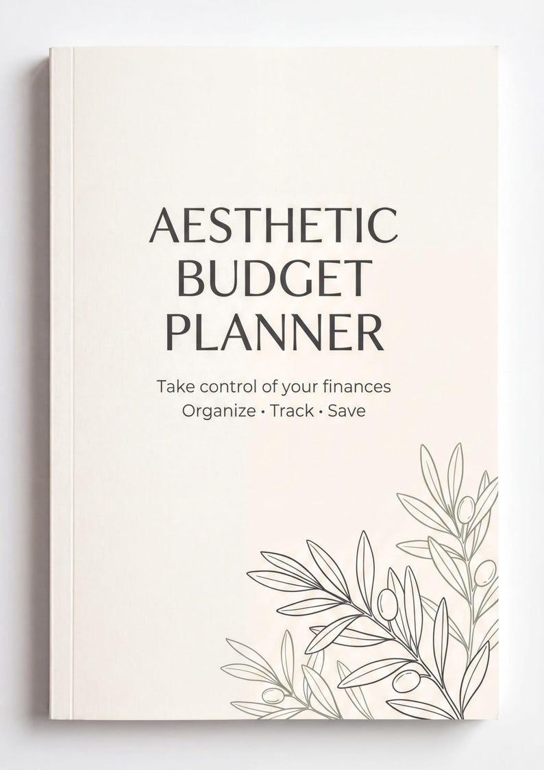 The image is a book cover for an aesthetic budget planner.