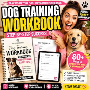 Puppy Training Workbook, Dog Behavior Planner, Potty Training Log (Printable PDF)