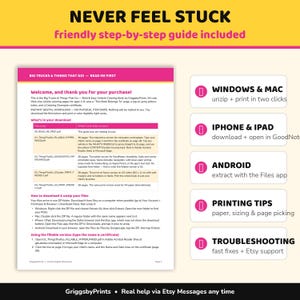 The image is a page from a guide that includes a welcome message, a friendly step-by-step guide, and instructions on how to download and zip files.