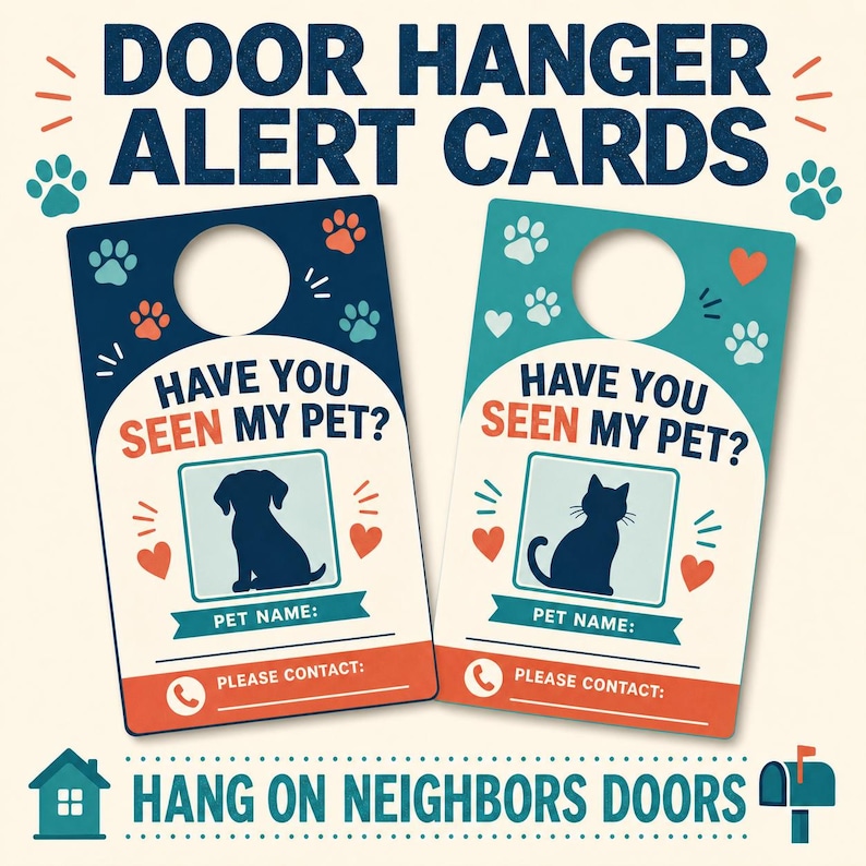 Lost Pet Kit, Missing Dog Cat Flyer, QR Code Poster (Digital Download) image 13