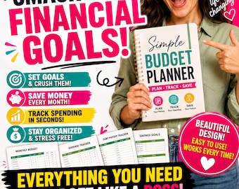 Sage Green Budget Planner | Monthly Finance Tracker (Canva Editable)
