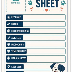 Lost Pet Kit, Missing Dog Cat Flyer, QR Code Poster (Digital Download) image 11