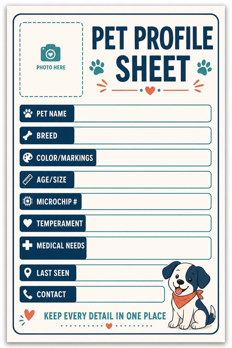 Lost Pet Kit, Missing Dog Cat Flyer, QR Code Poster (Digital Download) image 11
