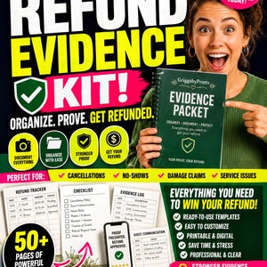 Subscription Cancellation Tracker Printable, Refund Log, Payment Evidence Organizer PDF